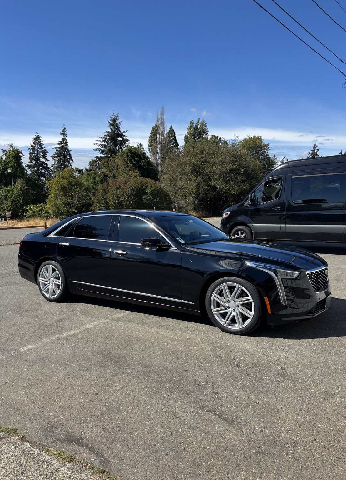 Black Cadillac executive sedan